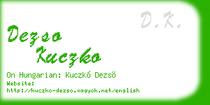 dezso kuczko business card