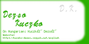 dezso kuczko business card